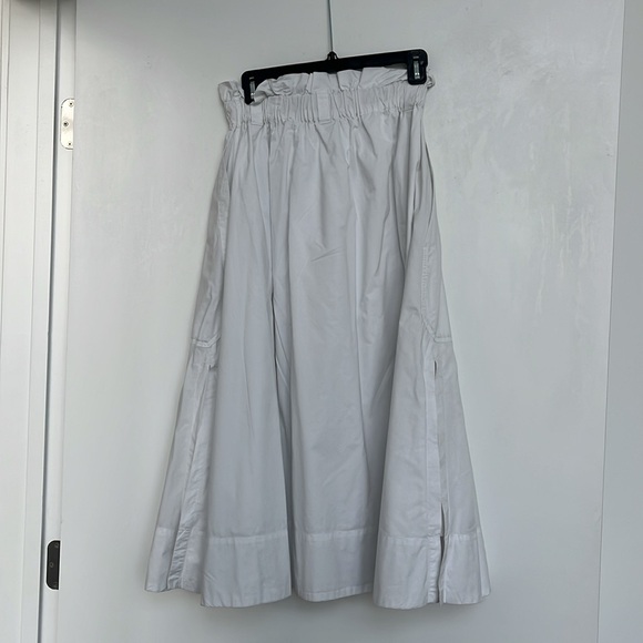 Everlane White Midi A-Line Skirt with Tie Front - Picture 6 of 7